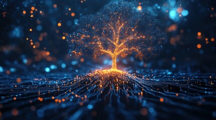 Poster - Digital glowing tree (1)