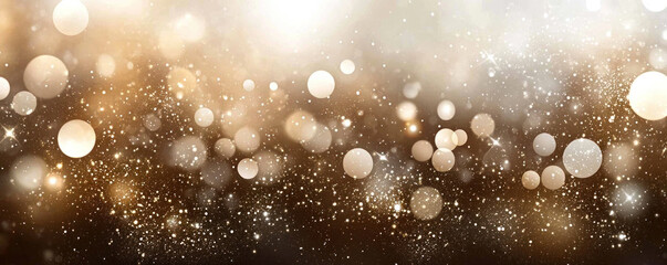 Poster - A blurry image of a starry night sky with a lot of light and dark spots. Scene is dreamy and mysterious