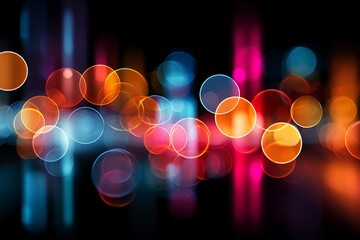 Poster - Abstract Colorful Bokeh Lights Background with Vibrant Circles and Blurry Glow