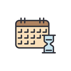 Poster - Upcoming Deadlines Represented With Calendar And Hourglass Illustration