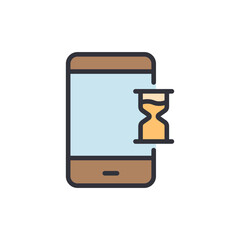 Poster - Application Showing An Hourglass Icon Presenting Loading Time Concept
