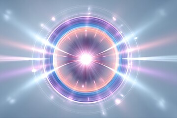 Poster - Abstract Glowing Circular Light Rays Background