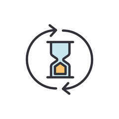 Poster - Hourglass With Arrows Illustrating Time Circulation And Deadline Concept