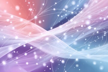 Poster - Abstract Pastel Wave Background with Shimmering Snowflakes