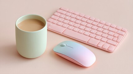 Aufkleber - Soft Gradient Productivity Pastel Tech Workspace Essentials for Modern Minimalist Professionals - Ergonomic Design Meets Aesthetic Calm