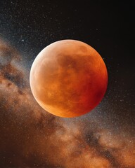 Poster - Cosmic Spectacle Blood Moon Eclipse - Revealing Celestial Mysteries and Astro-Tourism Trending Visual Experience