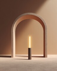 Poster - Minimalist Architectural Illumination Sculptural Light Installation Exploring Soft Brutalism, Ambient Design, and Serene Spatial Dynamics in Contemporary Interior Styling