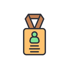 Poster - Identification Badge Icon With Ribbon And Person Symbol On Transparent