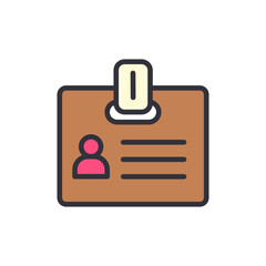 Poster - Stylized Graphic Of An Identification Card Badge With Clip Isolated