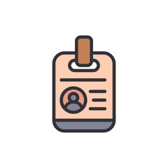 Poster - Stylized Identity Card Badge With Portrait Place On Transparent