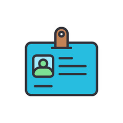 Poster - Stylized Illustration Of An Identification Card With Photo Placeholder