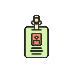 Poster - Stylized Identification Badge With Person Icon On Transparent Backdrop
