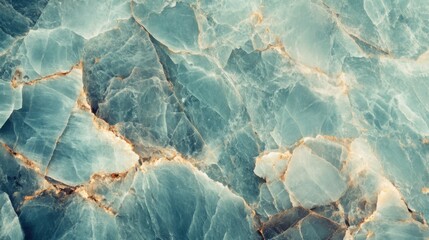 Poster - Close-up of Blue Onyx Stone Slab Surface with Golden Veins, Abstract Texture, Detailed Macro Shot, Interior Design Material