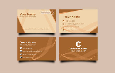A simple flat design business card template set for user interface