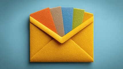 Poster - Colorful representation of an envelope with rainbow colors symbolizing emotion-synced messaging delivery concept