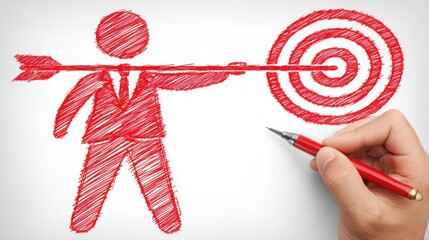 Poster - Individual holding a pencil drawing a symbolizing focus and readiness in trading emotional and mental preparation