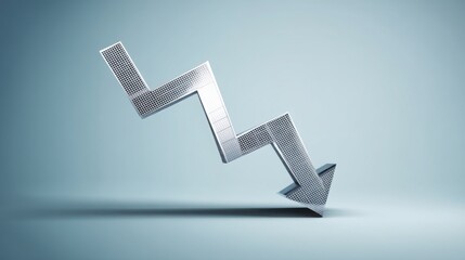 Poster - Metal structure against blue background representing sloped support levels in trend analysis and financial strategies