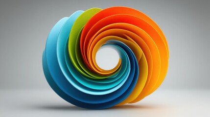 Poster - A colorful spiral made of paper representing creativity and the expansion of ideas through artistic expression