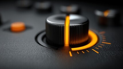 Poster - Unique black and orange knob on a simple background representing control and engagement in a creative way