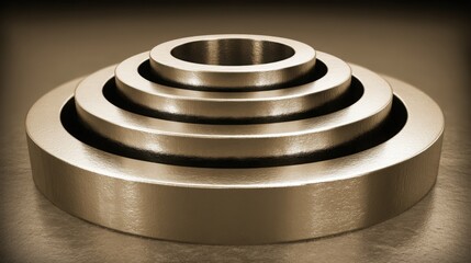 Poster - intriguing metal object resting on a smooth table surface showcasing modern design and textural elem