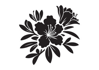 Azalea Flower Silhouette Vector