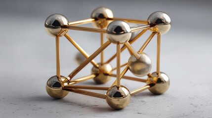 Poster - Gold and silver cube representing wealth geometry and structured capital design for financial investments