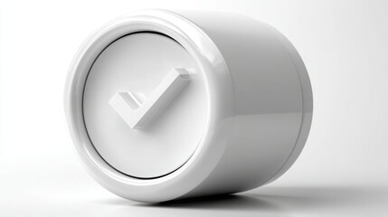 Poster - Minimalist white speaker set against a pristine white background exuding cleanliness and confidence in modern design