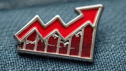 Poster - Red arrow pin signifying direction in pure logic investment decisions within a zero-emotion trade icon concept