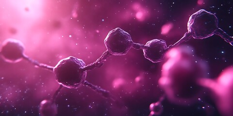 Wall Mural - A microscopic depiction of a network of biological structures is shown