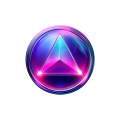 Aufkleber - Glowing Neon Triangle in Orb - Abstract Tech Icon