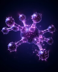 Wall Mural - A glowing digital representation of a complex molecular structure