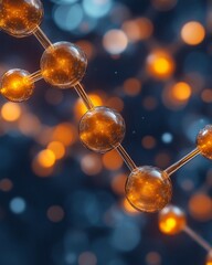 Wall Mural - A rendered microscopic illustration of a molecular structure with connections