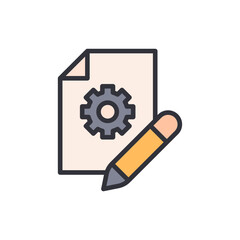 Poster - Documenting Setup And Modification With Gear And Pencil Icon Graphic