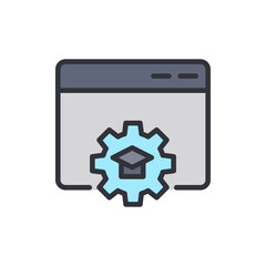  - Online Education Platform With Settings And Academic Graduation Cap