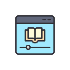 Poster - Stylized Digital Library Represented Within A Browser Window Icon