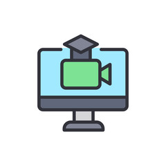 Poster - Online Learning Platform Displaying Video Course With Academic Cap