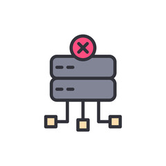 Poster - Faulty Server Network Connection With Red X Indicating Error Status