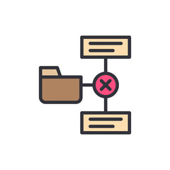 Poster - Data Transfer Error With Folder And Text Box Icon Illustration