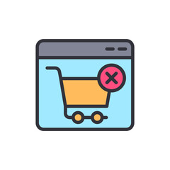 Poster - Canceled Order Icon Featuring An Online Shopping Cart And A Cross Mark