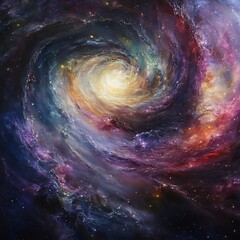 Wall Mural - ethereal spiral nebula artwork showcasing cosmic dust and radiant stellar formations