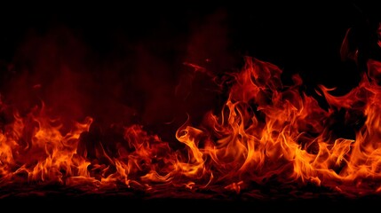 Leinwandbilder - Close up fire on dark red background