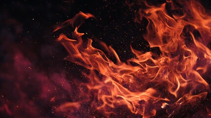 Aufkleber - Close up fire on dark red background