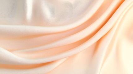 Poster - Soft Beige Silk Fabric Drape with Subtle Ripples