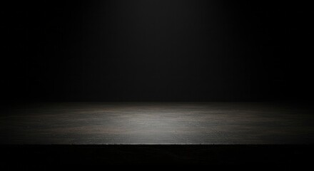 Poster - Dark wooden surface illuminated by a soft light for product display or background