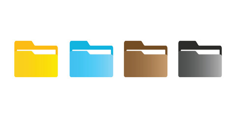 Aufkleber - computer file folder icons set. colorful document folders. office folder icons with documents. folde