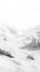Poster - White Digital Terrain Wireframe with Haze Fade