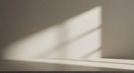 Poster - Minimalist empty studio background with sunlight and shadows for product display