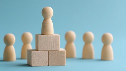 Poster - Group of people standing around a wooden block symbolizing trust and collaboration in a belief reinforcement system