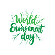 © LgsDesign - Lush green calligraphy art celebrating World Environment Day message symbol