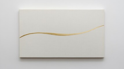 Poster - Abstract Gold Line on White Textured Canvas